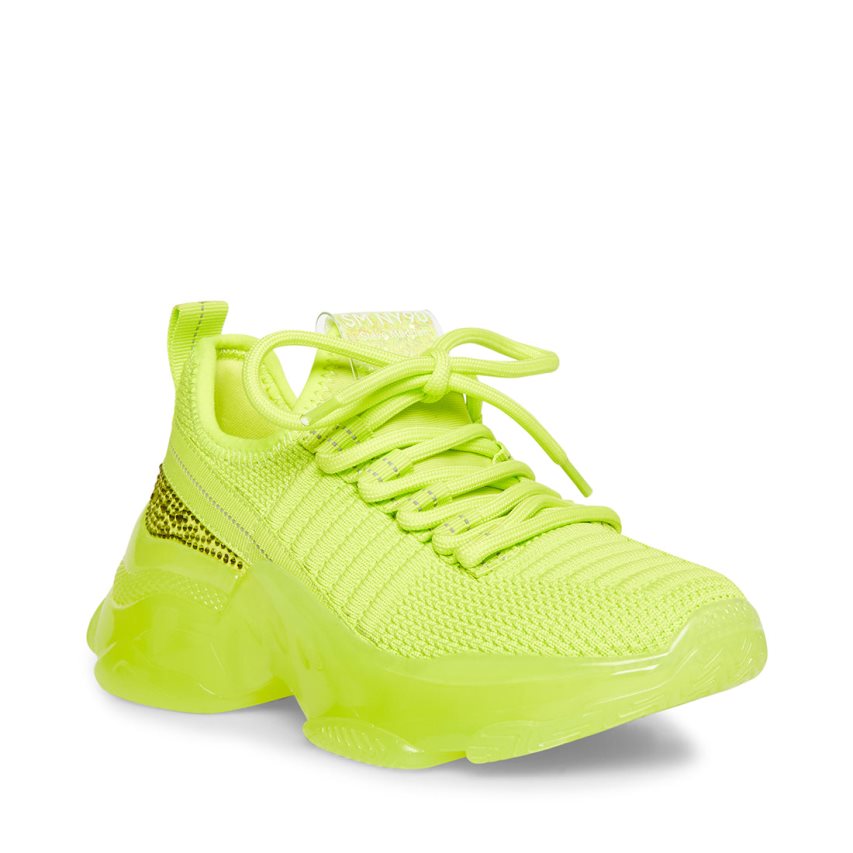 Green Steve Madden Jmaxima Neon Kids' Sneakers | PH 6310QXH